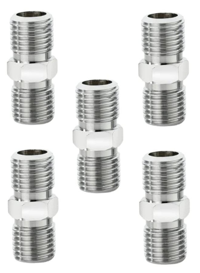 KINIK CP Brass Hex Nipple 20mm X 20mm Male Threaded for connecting two Threaded Pipes or fittings(Pack of 5) - Image 1